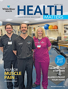 Health Matters Cover Image featuring Ben Lambert, Dr. Dylan Carpenter, and Caren Barnett